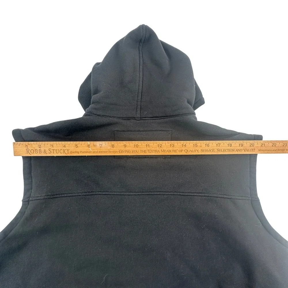 Harley‎ Davidson Mens XL Leather Hooded Vest Black Full Zip Biker RN103819